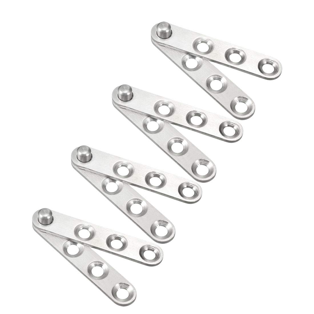 sourcing map 4set 59mm Stainless Steel 360 Degree Rotating Door Pivot Hinge Silver Tone