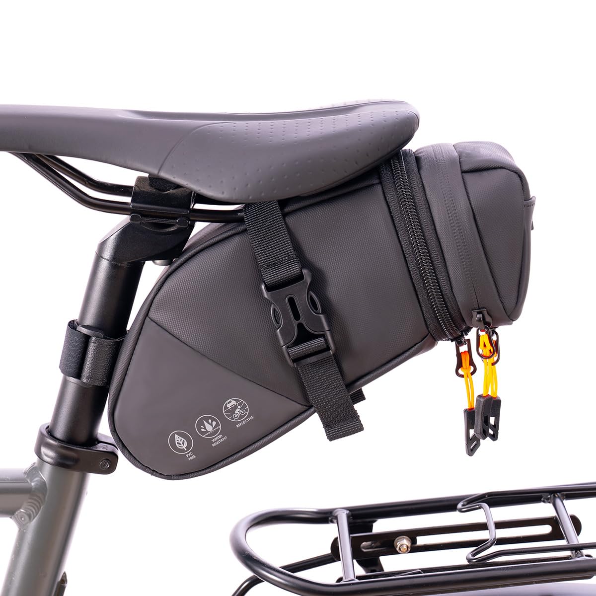 CCKOLE Bicycle Saddle Bag with Reflective, Waterproof, Expandable Large Capacity for Bike Storage, 24031001-2