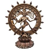 Ebros Gift 9" Tall Hindu Shiva Nataraja by Fire Wheel Statue Lord of The Dance Cosmic Dancer God Statuette Sanskrit Hinduism Supreme Deity Altar Eastern Enlightenment Yoga Figurine