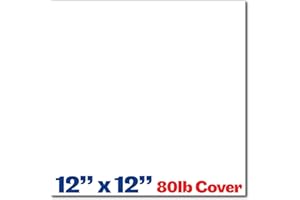 DESKTOP PUBLISHING SUPPLIES, INC. White Cardstock Squares - Square Card Stock Paper - Thick 80lb Cover - For Spin Art Refill, Scrapbooking, Invitations, & Crafts (12" x 12", 40 Pack)