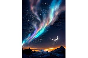 AJEPON Aurora Diamond Art Kits for Adults-Aurora Diamond Painting Kits,Northern Lights 5D Diamond Painting for Adults,Gem Painting Kit Arts for Wall Home Decor Arts Craft 12x16inch