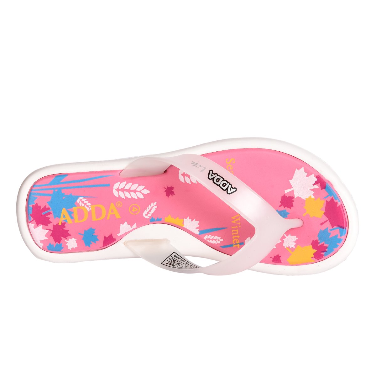 adda women's pink white rubber slipper (mini_1)
