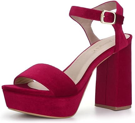 red velvet platform heels