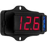 Taramps Automotive Digital Voltmeter VTR 1000 Black, Red LED Automotive Car Audio, Digital Display, Measure and Monitor Electrical Voltage of The Battery, Easy to Install