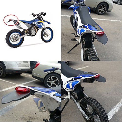 KATUR Rear Fender LED Brake Red Tail Light Lamp with Bracket for Off-Road Motorcycle Motocross Dirt Bike (Smoke Lens)