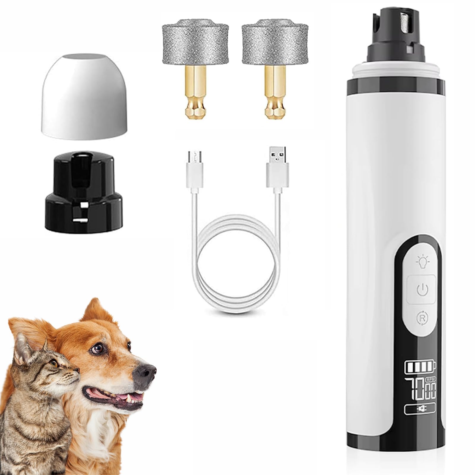 Photo 1 of GROTOLY 2025 Upgraded Silent Groom Pro Nail Grinder,3-Speed Dog Nail Trimmer with 2 Replacement Grinding Heads,Pet Paws Grooming Smoothing Tool for Cats and Dogs