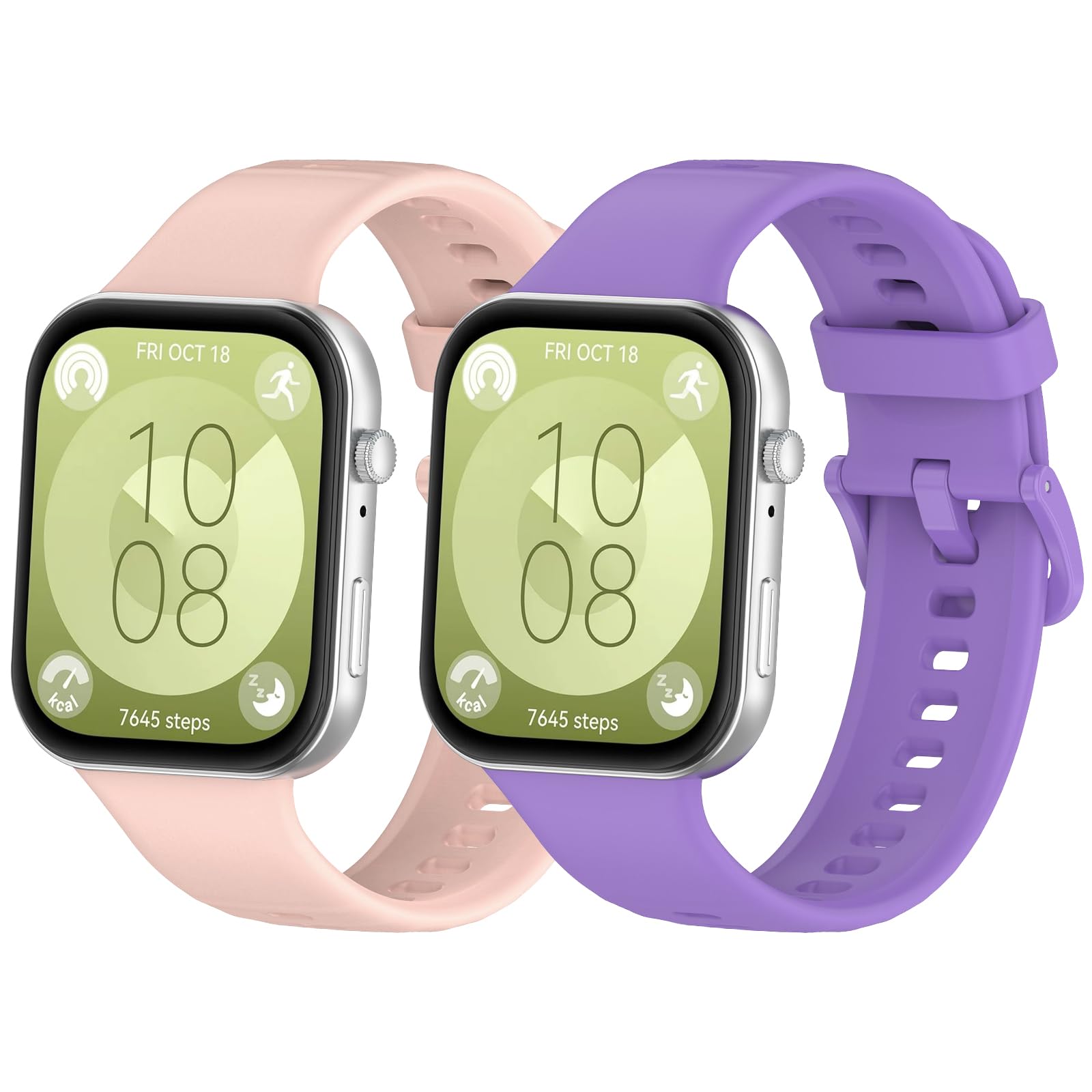 MIJOBS 2PCS Replacement Straps Compatible with Huawei Watch Fit 3 - Silicone Sport Watchbands for Men & Women