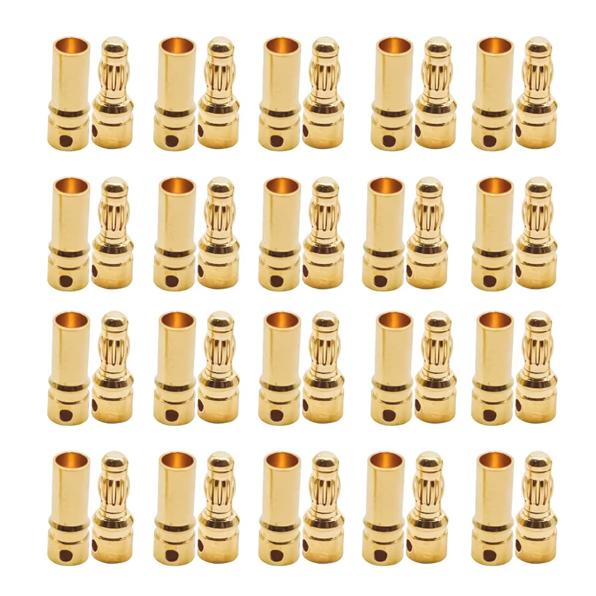 FLY RC 20 Pairs 3.5mm Male Female Gold Plated Banana Plug Bullet Connector ESC Plugs Replacement for RC Battery ESC Motor Wire DIY Helicopter