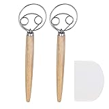 Danish Dough Whisk Sets,Wooden Handle Mixer Bread