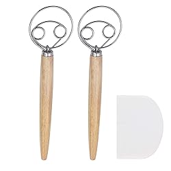 Danish Dough Whisk Sets,Wooden Handle Mixer Bread