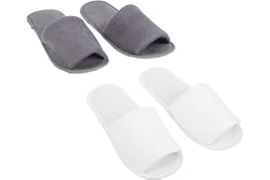 GLEAVI 2 Pairs Foldable Slippers Open Toe Slippers Hotel Slippers Indoor Slippers for Women Disposable Slippers for Guests Portable Folding Slippers Universal Soft Slippers Towel Man
