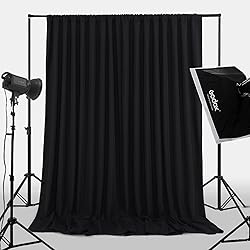 Black Backdrop Curtains 2 Panels 5ft x 10ft