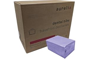 [500 Pack] Aurelia Extra Absorbent Disposable Dental Bibs Without Glue - Patient Bib for Dental & Medical Offices, Make Up Ar