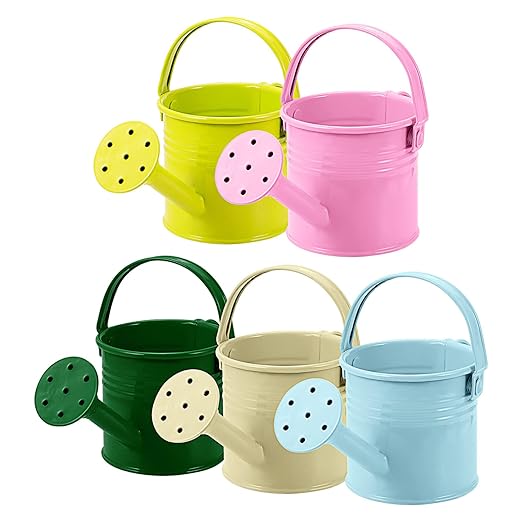 TOPBATHY 5pcs Gardening Watering Cans Children Watering Pots Iron