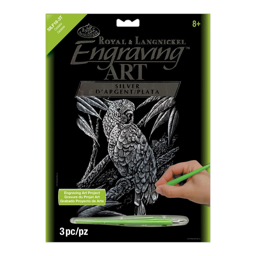 Royal & Langnickel Silver Engraving Art A4 Size Cockatoo Designed Painting Set