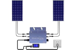 SBPKMARSCT Solar Grid Tie Micro Inverter, WVC-600W 600W 110V Waterproof Inverters Solar Powered Reversing Converter Aluminium Alloy Inverters w/LCD Display for Schools, Power Stations, Homes