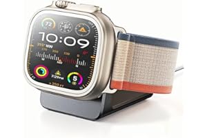 Chapter Seven Watch Charger Stand for Apple Watch，Premium Aluminum Alloy Desk Charging Stand Holder for Apple iWatch Series SE 10 9 8 7 6 5 4 3 2 1, Series Ultra