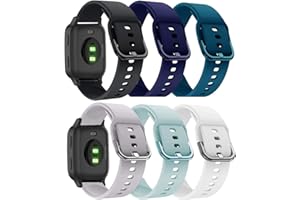 ViCRiOR Bands Compatible with Garmin Venu/Venu Sq/Venu Sq 2 / Venu 2 Plus Smart Watch, 6PCS Soft Silicone Fadeless Pattern Printed Replacement Band for Garmin Vivoactive 3 / Vivomove/Luxe/HR