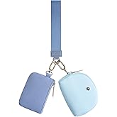 VUTUXA KeyChain Wallet Wristlet For Women Mini Zip Dual Pouch Coin Purse