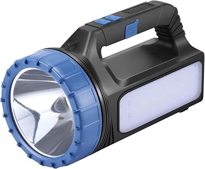 Porcyco Rechargeable LED Torch 2400mAh USB/C Solar 8000 Lm IP65 Camping