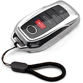 MECHCOS Compatible with Toyota Tacoma Venza Corolla Grand Highlander Prius Land Cruiser Sienna Sequoia Tundra Crown RAV4 Prime Silver TPU Key Fob Cover Case Remote Holder Protector Sleeve Accessories