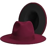 Wide Brim Fedora Hats for Women & Men Classic Dress Panama Hat Adjustable Felt Hat with Band