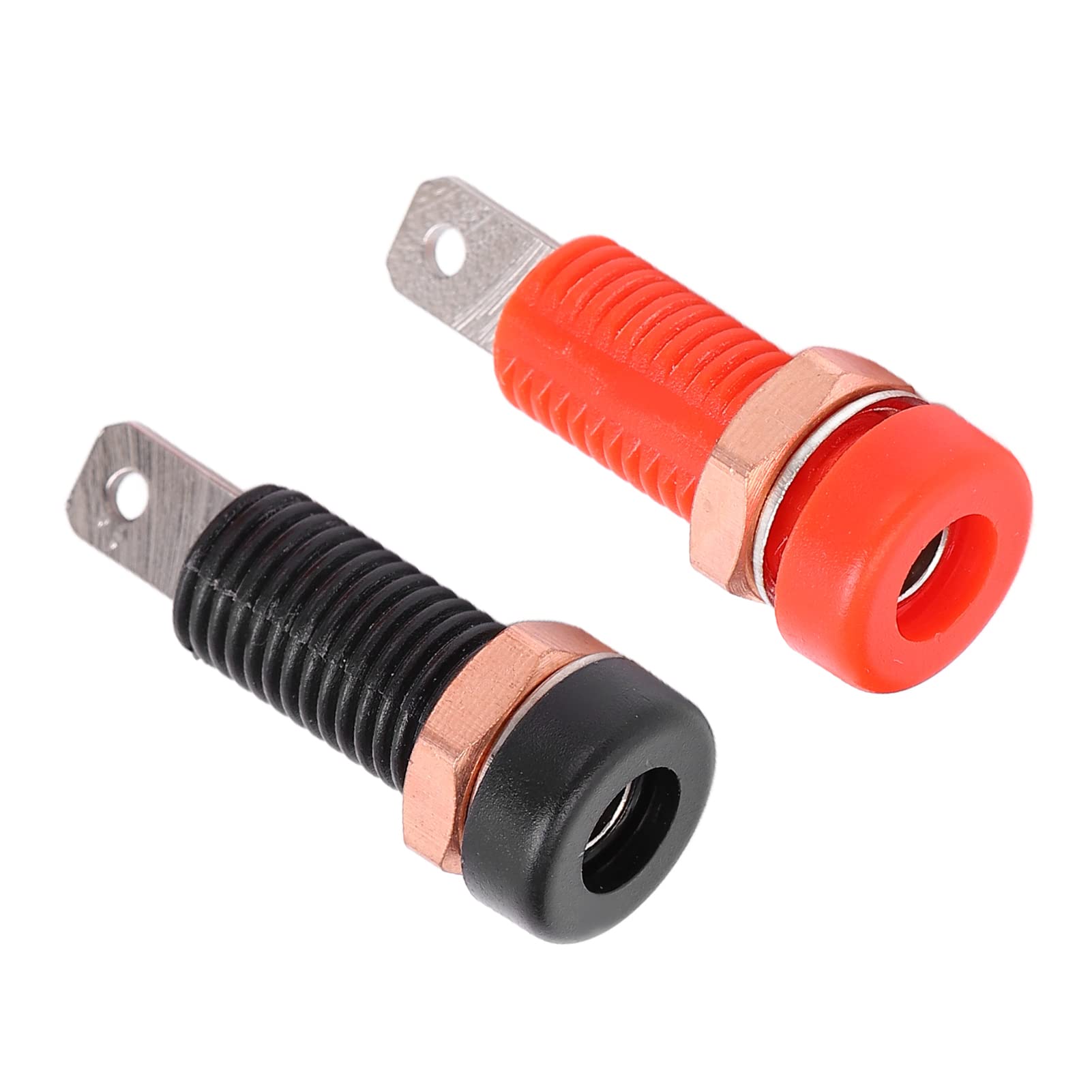 10pcs Female Panel Mount Banana Socket Binding Post, 24A 4mm Hole, Insulated Terminal for Audio Video Equipment, 30V-60V Compatible