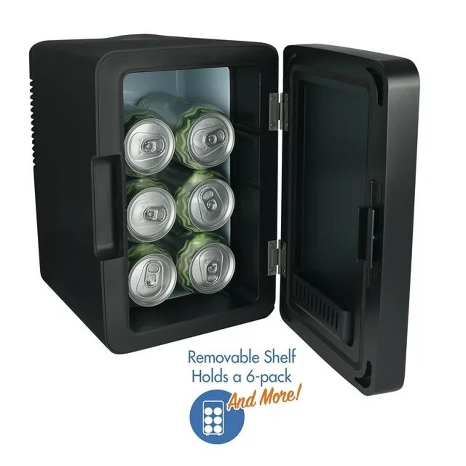 Living Enrichment Mini Fridge 6L, Skincare Fridge Cooler or Warmer, AC DC Powered, Portable Small Refrigerator for Skincare, Cosmetics, Home, Office and Car, Black