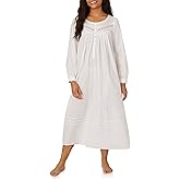 Eileen West Queen Anne’s Lace Womens Sleepwear & Loungewear - Heirloom Dream Collection - 100% Cotton Longsleeve Nightgown