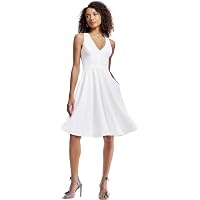 Dress the Population Womens Alicia Sleeveless Plunging Fit and Flare Midi  Dress, Black, XX-Small US at Amazon Women's Clothing store