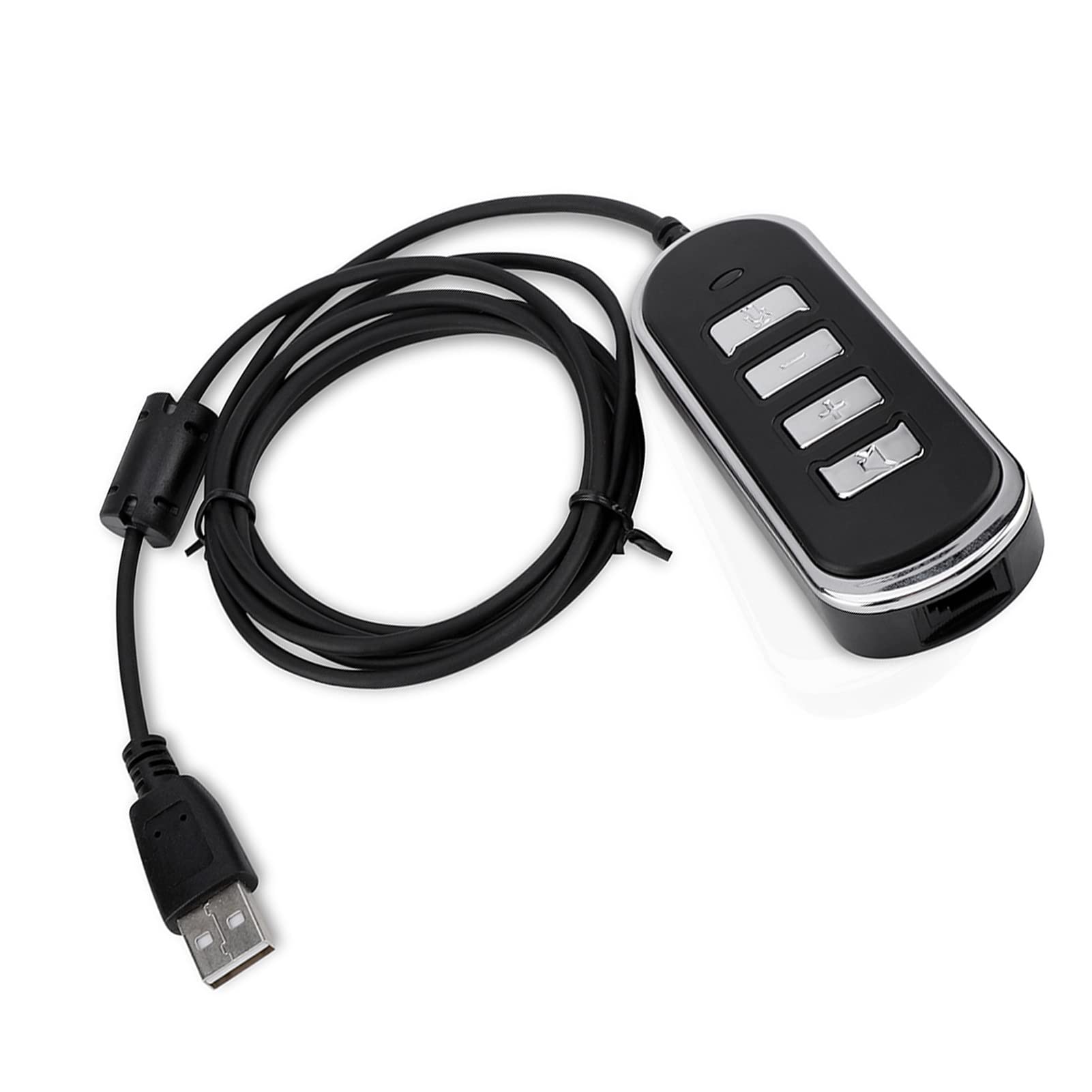 RJ9 to USB Adapter, Universal Audio Headphone Conversion Line with Control Box Computer Headset Audio Adapter Cable Converter, Headphone Cable Length 120cm
