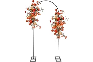 Queension Arch Backdrop Stand 6FT, Metal Wedding Arch Stand with Base for Ceremony, Balloon Arched Backdrop Frame for Birthday Party Baby Shower Celebration Decorations, Balck