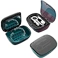 RSWHYY Multifunctional Retainer Case with Cleaning Brush and Chewies, Equipped with Mirror and Removal Tool for Aligners, Night Guards, and More (Black)