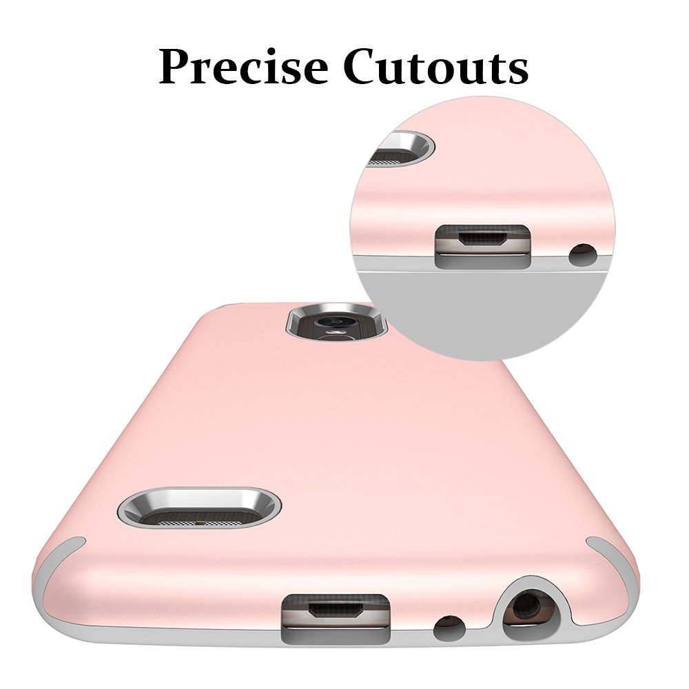 LG Stylo 3 Case, LG Stylo 3 Plus Case, MagicSky Slim Corner Protection Shock Absorption Hybrid Dual Layer Armor Defender Protective Case Cover for LG Stylo 3 / LG Stylo 3 Plus 2017 (Rose Gold)