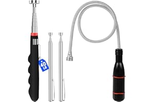 VSKIZ 4Pcs Telescoping Magnetic Pickup Tool with 40lb Pull Force, 30in Telescopic Strong Magnet Sticks, Non-Slip Long Extendable Magnet Pickup Tools, Magnetic Nail Picker Upper
