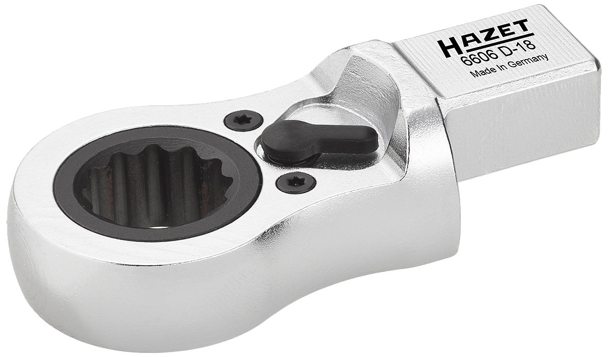 HAZET 6606D-18 81 mm 12-Point Profile Ratcheting Insert Box-End Wrench - Chrome-Plated
