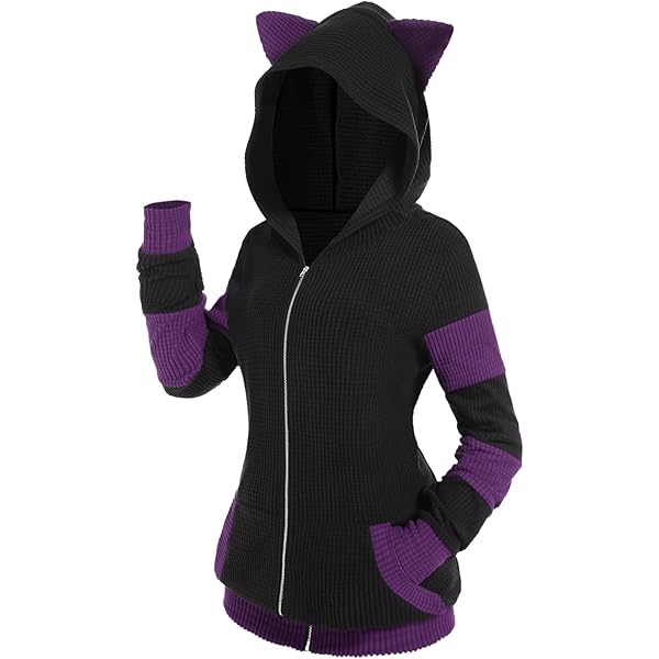 Amazon.com: Unisex Tops Cosplay Cat Ear Jacket Faux Furs Insert