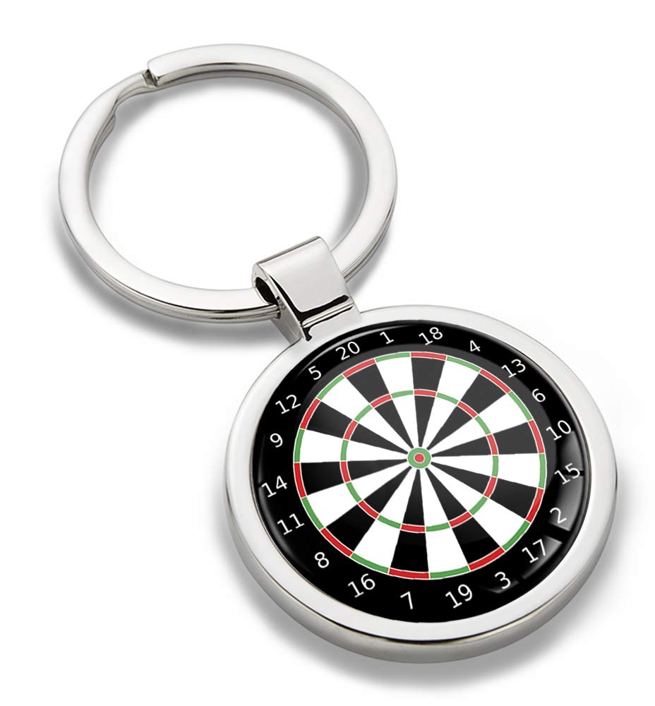 Biomar Labs Stainless Steel Metal Keychains With Multiple Unique Designs Durable Premium Accessory Car House Keys Backpack Gift Travel Souvenir Elegant (Dartboard Dart Darts KK 197)