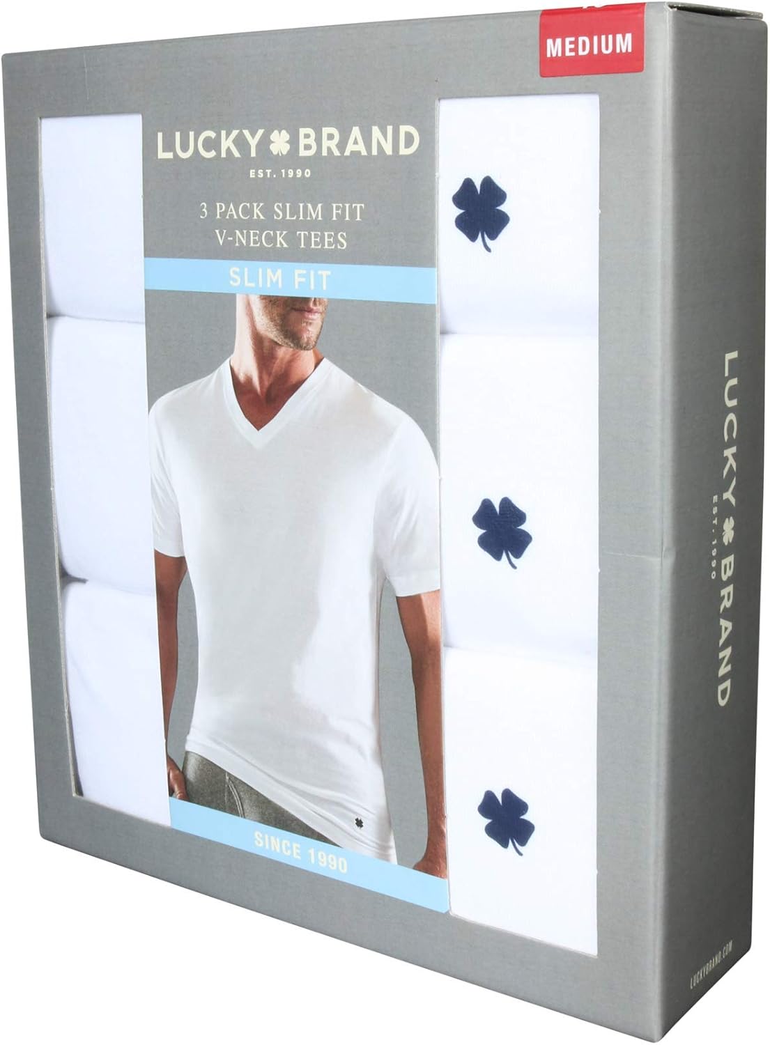 Lucky Brand Men's V-Neck Cotton Undershirt T-Shirt (3 Pack) at  Men’s Clothing store