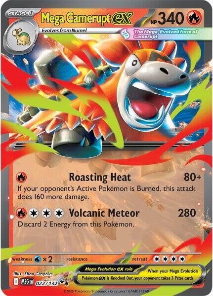 Pokemon - Mega Camerupt ex - 022/132 - ME01: Mega Evolution (MEG) - Double Rare - Single Card