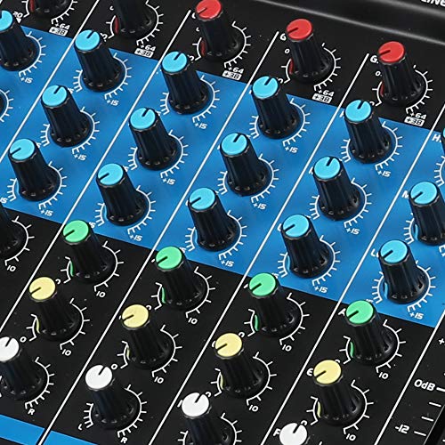 XTUGA Professional Audio Mixer Sound Board Console ES602 USB/MP3/Bluetooth Stage Audio Mixer Built-in Digital Effect Mixer Music Mixer 7 Channel Mixer +48Vpower (black)