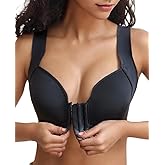 CAHL&FAUO Front Closure Bra for Women Push Up Seamless Smooth Back Wirefree T-Shirts Bra