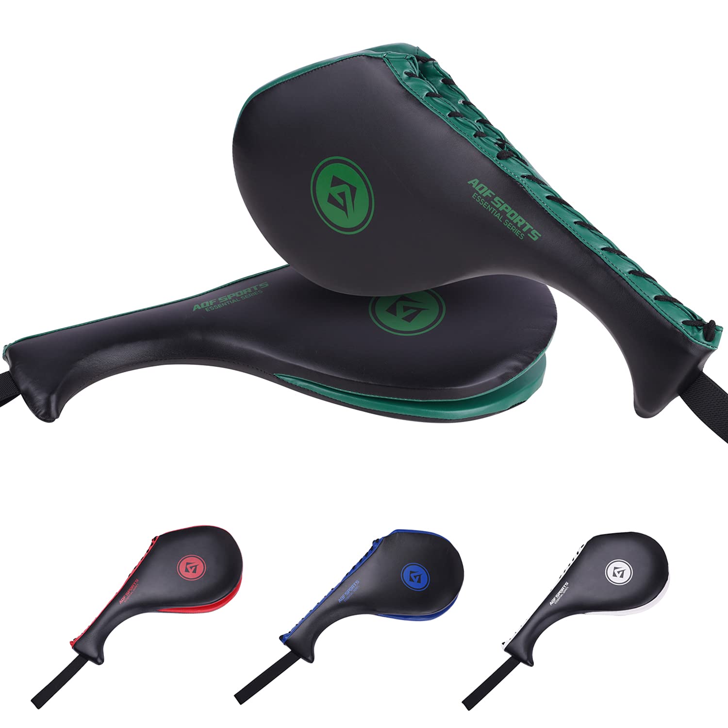 AQF Taekwondo Kick Pads for Target karate Boxing Martial Arts Training Equipment Double Kickboxing Pads (Black & Green)