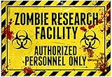 Zombie Research Facility Sign Poster Print 19 x 13in