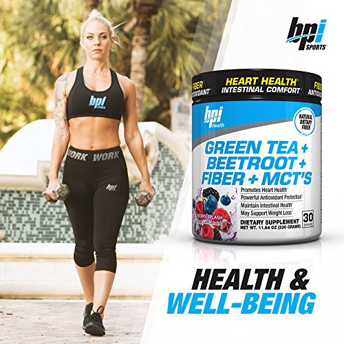Green Tea Extract with Beetroot, Fiber and MCT's - For Healthy Weight Support, Cardiovascular and Intestinal Health - Powerful Antioxidant & Free Radical Protection - 30 Servings, Berry Splash
