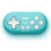 Nargos 8Bitdo Zero 2 Bluetooth Key Chain Sized Mini Controller for Nintendo Switch 1/2, Windows and Android (Turquoise Edition)