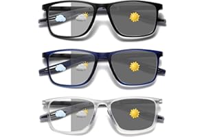 Hubeye TR90 Sports Reading Glasses for Men and Women Ultralight Flexible Anti-Blue Light Readers （Matte black+Matte blue+Transparent，+1.5）