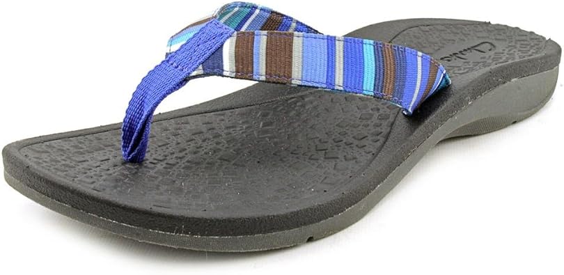 clarks blue flip flops