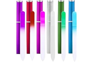 LUOTIVON 6 Pack Glass Nail File with Case, Crystal Fingernail Files Set, Double Sided Finger Nail Files, Professional Manicure Nail Care for Women