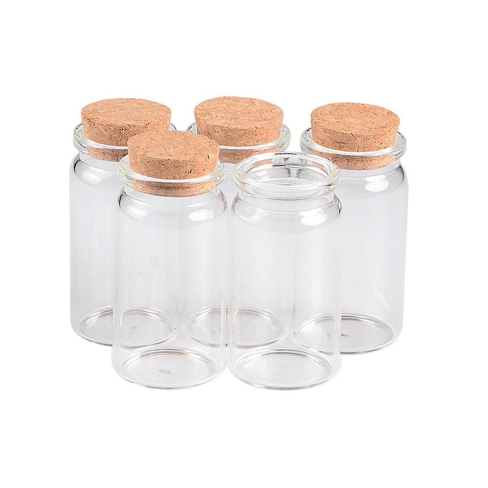 Jarvials 50ml Transparent Glass Bottle With Cork And 37mm Outer Diameter, Neutral Glass Bottle For Storage And Decoration (50, 50ml)